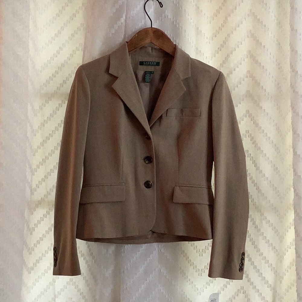NWT Lauren Ralph Lauren Wool Beige Blazer Sz. 4